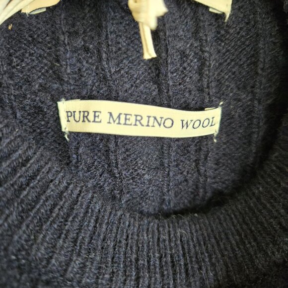 MWT - Navy Merino Wool Sweater - Picture 8 of 11